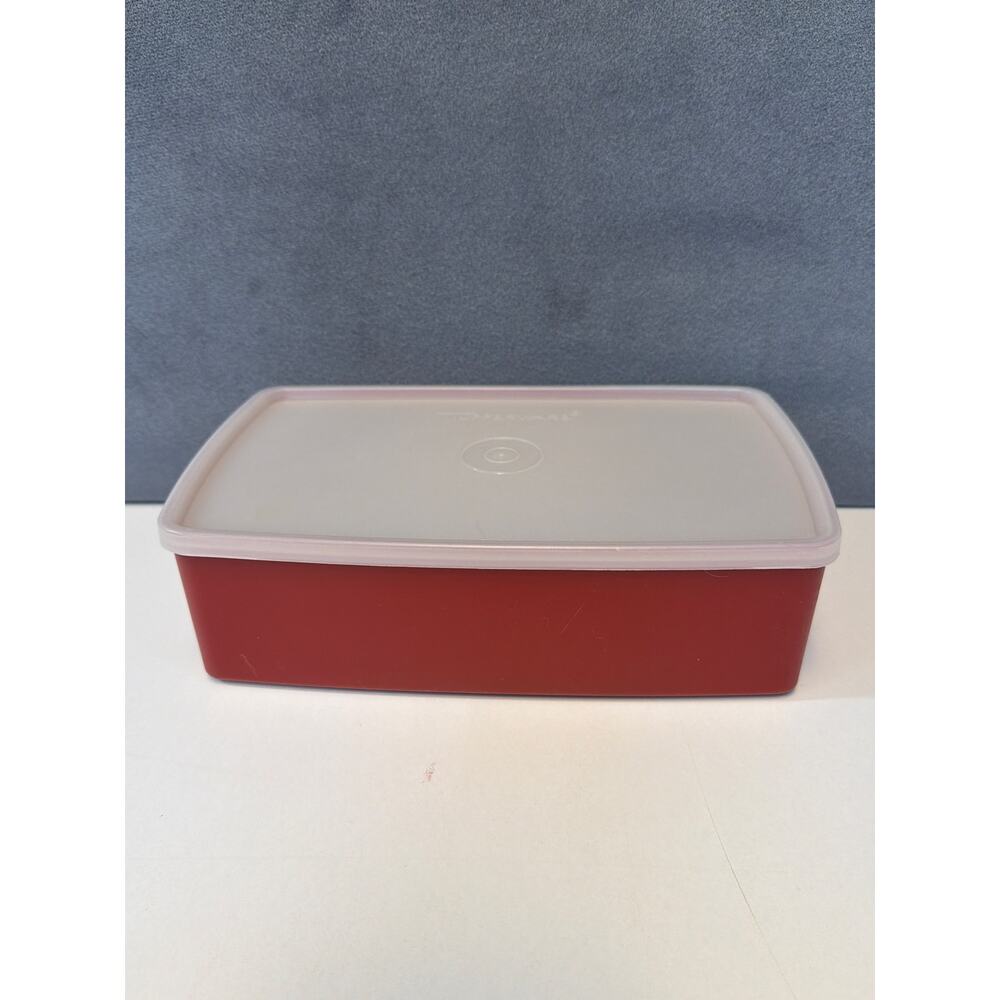 Tupperware Pac N Store Paprika Rectangular Container 713-2 With Lid